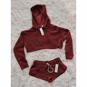 Urban Outfitters Cropped Hoodie and Shorts Set